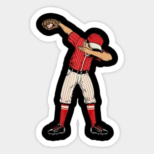 Dabbing Baseball Catcher Gift Shirt Men Boys Kids Sticker